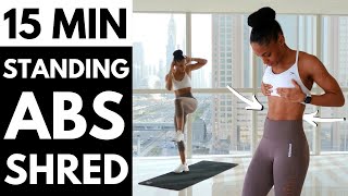 NO JUMPING!! STANDING ONLY ABS WORKOUT | FLAT STOMACH, TOTAL CORE 🔥