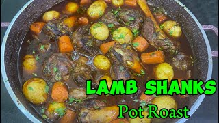 Dutch Oven Pot  Roast with  the best Gravy /Lamb Shanks Pot Roast Recipe