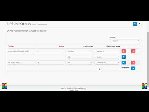 Opencart , Supplier, Purchase, Purchase Report , Stock Report