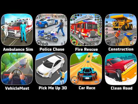 Real Police Chase Simulator,US Fire Rescue Simulator,US Ambulance Rescue Simulator,Vehicle Masters