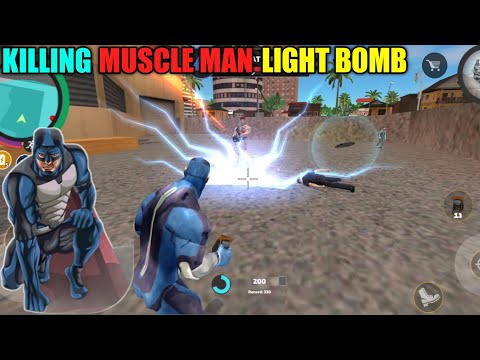 Killing Muscle Man With Lightning Bomb / In Rope Hero Vice Town Game / New Update
