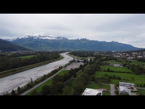 Drone footage of Vaduz in Liechtenstein