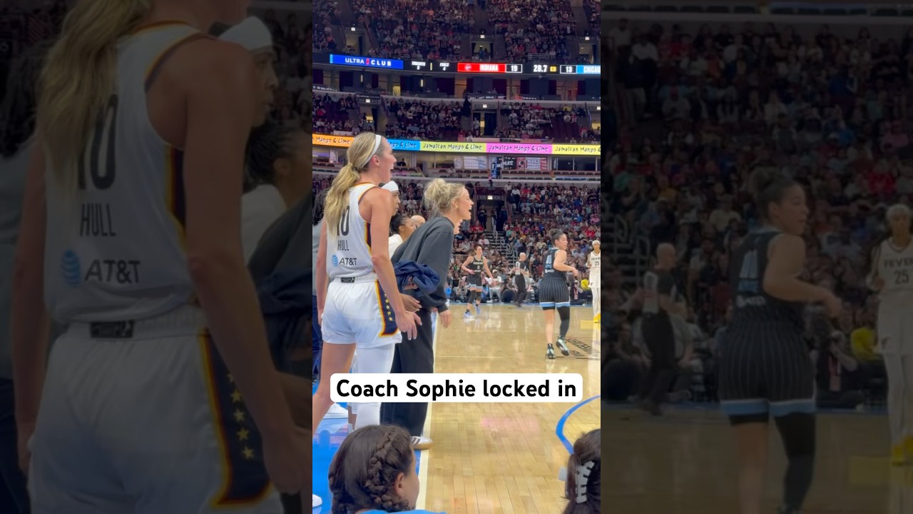 Fever coaching staff gets bigger every game 😭 #sophiecunningham #wnba #womenshoops #indianafever