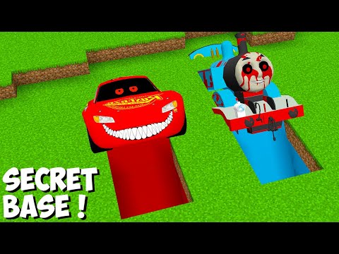 I found Secret THOMAS EXE and MCQUEEN EXE HOUSE UNDERGROUND in Minecraft Gameplay - Coffin Meme