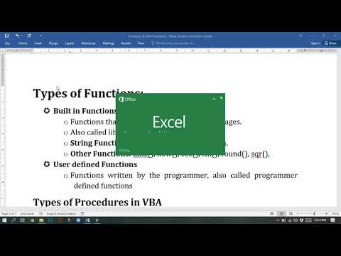 Lecture 16 Introduction to procedures in VBA