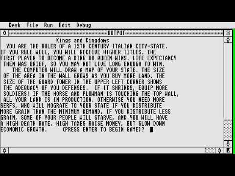 ATARI ST KINGS AND KINGDOMS In ST BASIC 1986 By GreenApple Engineering MED RES DISK Tug a war