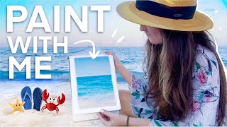Sketchbook Painting At The Beach! Acrylic Seascape From Life 🏖
