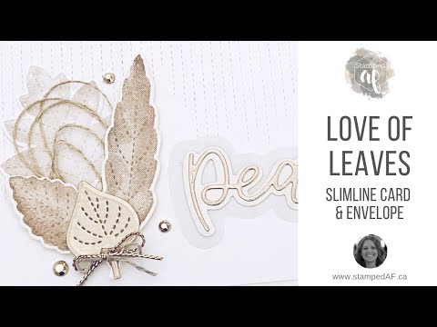 Stampin' Up! Love of Leaves bundle slimline card and coordinating slimline envelope