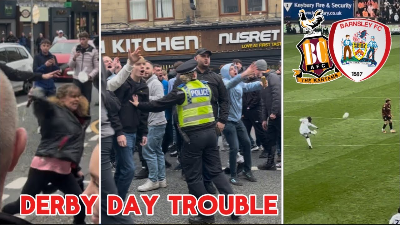 VIOLENT SCENES BEFORE STUNNING GOAL IN FRANTIC YORKSHIRE DERBY