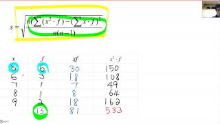 Lesson 4.5 Finding the sample mean, variance and standard deviation using the weighted mean