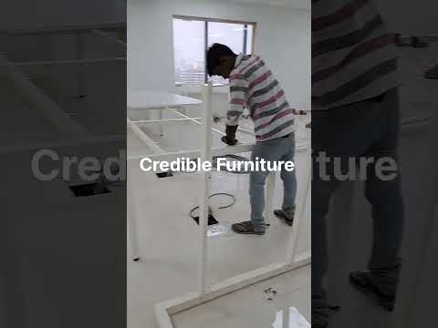 White mild steel office table iron frame, size: 4x2 feet