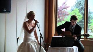 AMAZING - Bride sings to Groom (I&#39;ll Be - EDWIN MCCAIN)