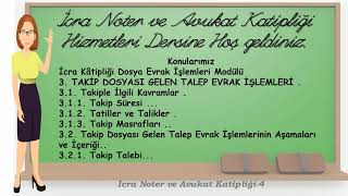 4- Takiple İlgili Kavramlar- İcra Noter ve Avukat Katipliği Hizmetleri