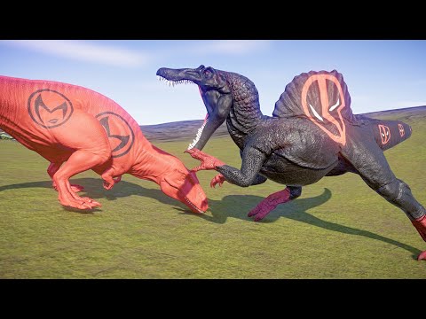 Deadpool Spinosaurus Vs Superman T rex Vs Wolverin I Rex - Jurassic World Evolution