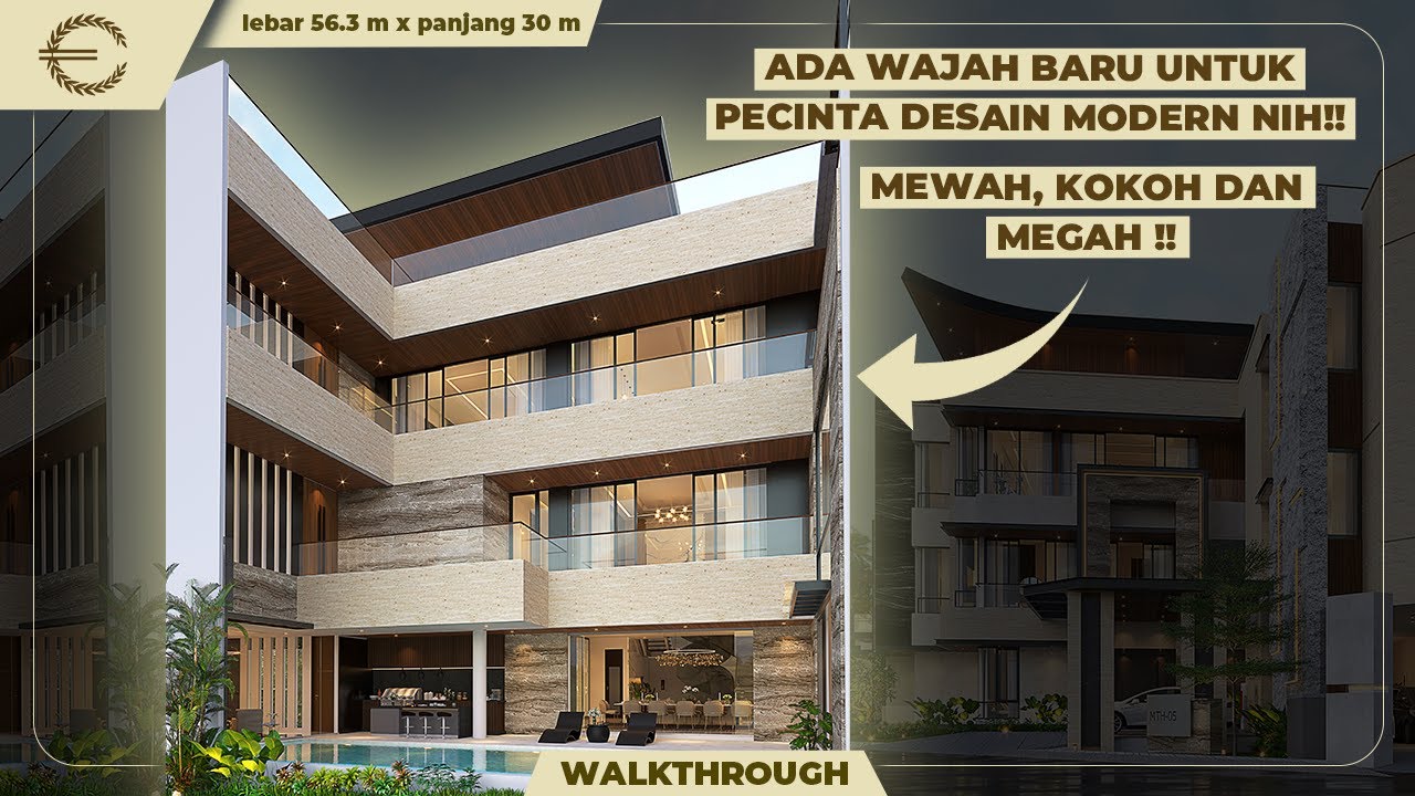 Video 3D Mr. Bong Reiner Modern House 3 Floors Design - Jakarta