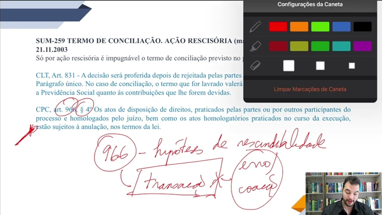 Súmula 259 TST - ação rescisória ou anulatória (transação ou termo de conciliação)