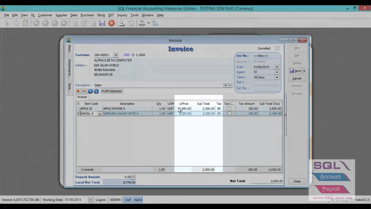 Setting Maintain Currency