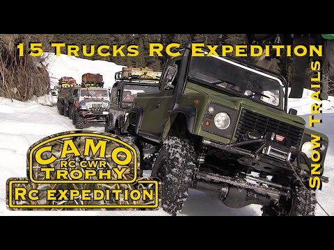 RC CWR Camo Trophy the Snow RC Expedition with 15 trucks the Short version