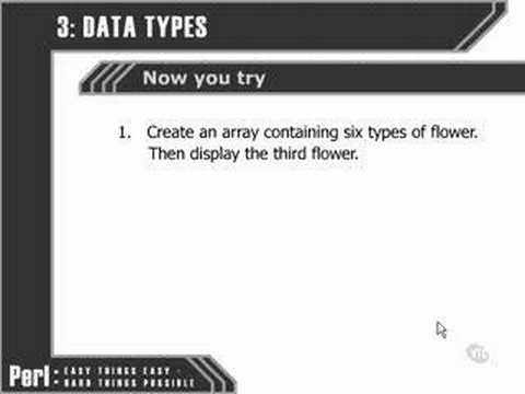 Perl Tutorials -Part 27 - Now you try: Data Types