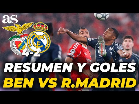 RESUMEN y GOLES del BENFICA 4 VS REAL MADRID 2: LOS de ARBELOA fuera del TOP 8