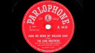 The King Brothers &#39;Hand Me Down My Walking Cane&#39; 1958 78 rpm