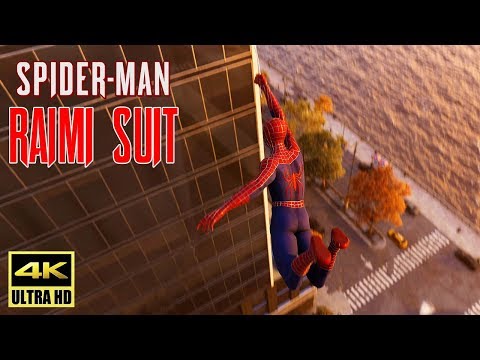 [4K] SPIDER-MAN (PS4) - Raimi Suit with Movie Theme Gameplay @ 1080p ᴴᴰ ✔