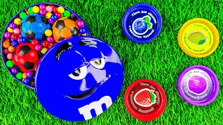 2 Minutes Satisfying with M&M's Box Full of Space Beads with Magic Soccer Balls & PlayDoh ASMR Video