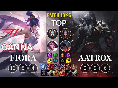T1 Canna Fiora vs Aatrox Top - KR Patch 10.25