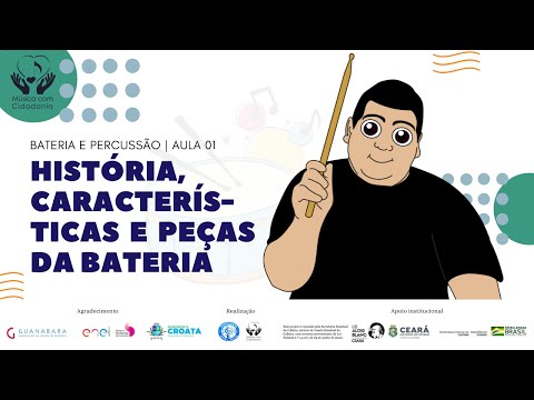HISTÓRIA, CARACTERÍSTICAS E PEÇAS DA BATERIA | BATERIA E PERCUSSÃO AULA 01 | MUSICANDO EM CASA