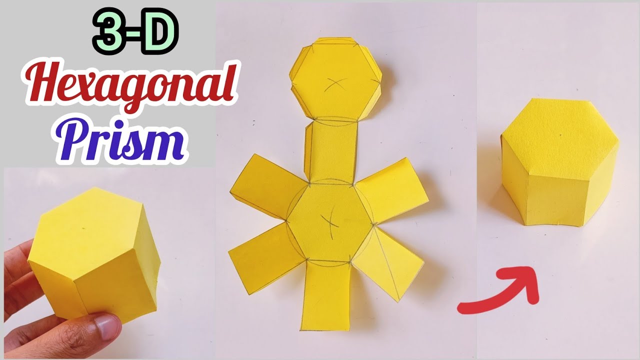 3D Hexagonal Prism/How to Make Hexagonal Prism Easy Steps/3D Shapes For Maths Project/ Maths Model