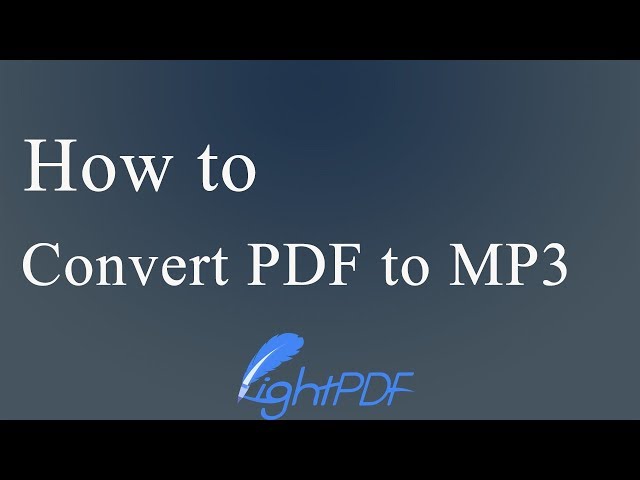 PDF to MP3 - online converter