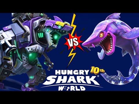 MECHA SHARKJIRA vs DARK MAGIC SHARK ! - Hungry Shark World 10th