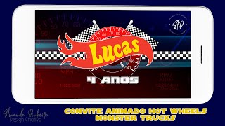 Vídeo de Convite Animado Hot Wheels - Monster Trucks