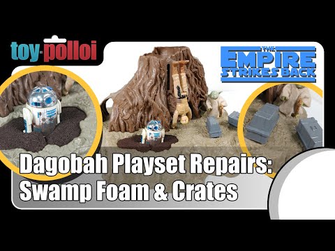 Vintage Star Wars Dagobah playset repairs: Swamp Foam and Crates - Toy Polloi