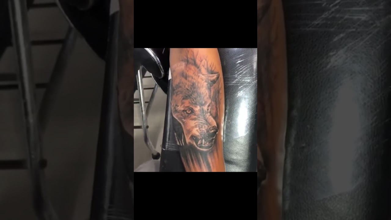 Wolf forest tattoo on Forearm | Tattooinkmaster | Wolf tattoo on hand