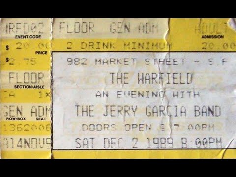Jerry Garcia Band - 12/2/89 - The Warfield - San Francisco, CA  -  sbd