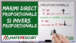 Marimi direct proportionale si invers proportionale