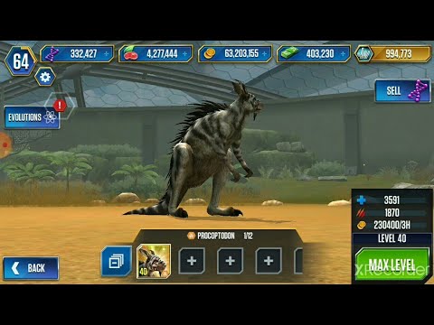 Kangaroo Australia: PROCOPTODON VIP MAX LEVEL 40| Juassic World The Game