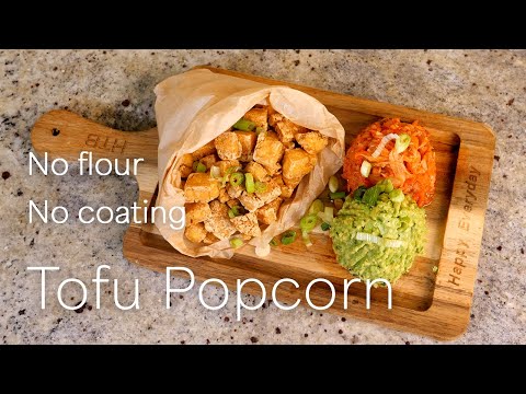 3 Ingredient Crispy Tofu Popcorn - Low Carb High Plant-based Protein Snack