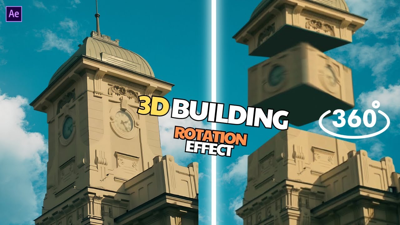 Day 6 | 3D Building Rotation Effect in after effects  🔥