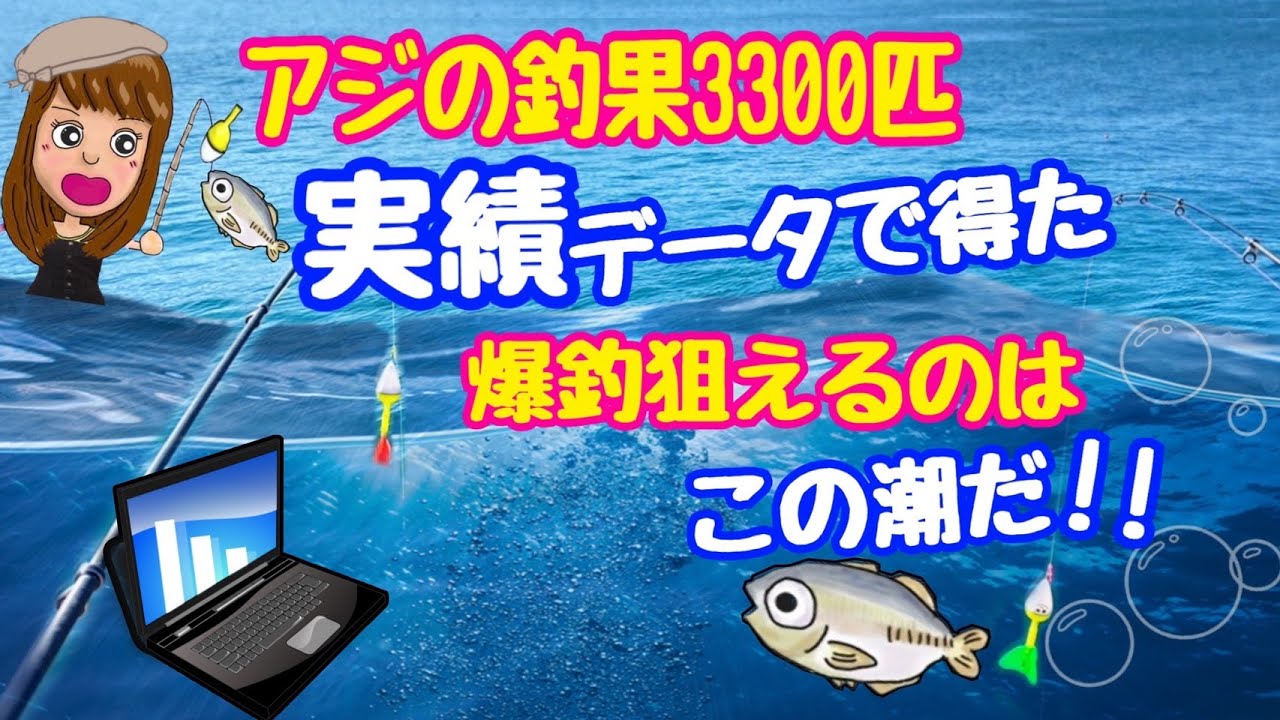 【潮と釣果の関係】過去3年間の釣果データを分析して得られた一番アジが釣れる潮は何？