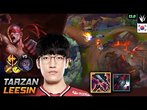 Tarzan Jungle Lee Sin Build Goredrinker Conqueror - Tarzan Lee Sin Match Highlight - LOL KR 13.6