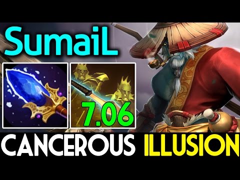 Amry Cancerous Illusion 7.06 Phantom Lancer Solo Mid by SumaiL Dota 2