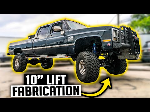 How to: 10 Inch Off Road Lift Fabrication - Chevy K20 Diesel Cummins Swap Squarebody Ep. 2