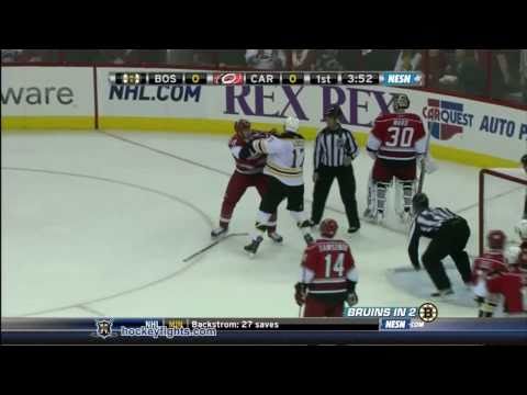 Milan Lucic vs Jay Harrison Feb 1, 2011