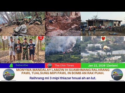 Jan 22 Zan: Monywa-Mandalay lamzin ah ralhrang bomb an tuar. Ralhrang 3 mipi thlazar hnuai ah lut.
