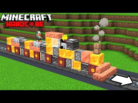 I Built a WORKING TRAIN in Minecraft Hardcore!