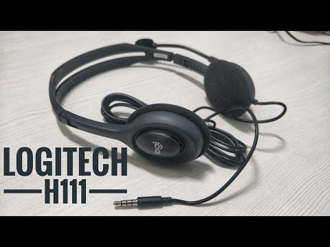 Over the head logitech h111 wired on ear headphones with mic...