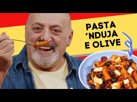 Pasta with 'nduja and olives