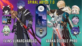 C0 Flins Lunarcharged and C0 Varka Double Pyro | Genshin Impact Abyss 7.0 Floor 12 9 Stars